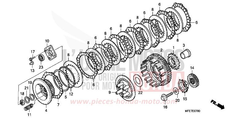 CLUTCH for Shadow Aero GRAPHITE BLACK (NHB01) from 2007